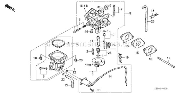 Page C Diagram and Parts List for GXV620U1 Type QAF - VIN# GJAGK-1000001 Honda Engine