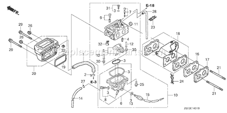 Page C Diagram and Parts List for GXV620R1 Type TAE2 - VIN# GJAGK-1000001 Honda Engine