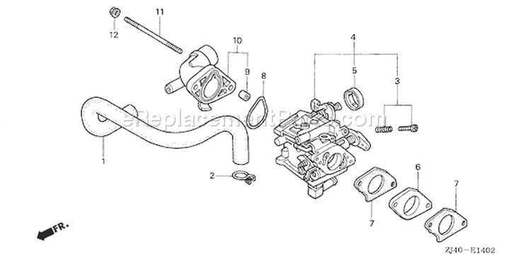 Page C Diagram and Parts List for GXV610 Type QAFU - VIN# GEAB-1000001-1999999 Honda Engine
