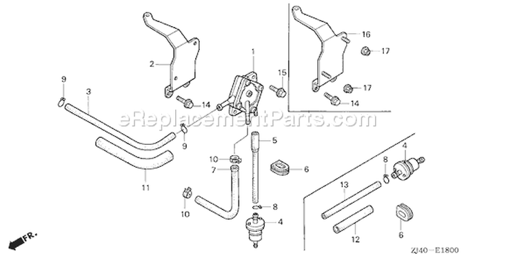 Page J Diagram and Parts List for GXV610 Type QAF - VIN# GJAC-1000001-1999999 Honda Engine