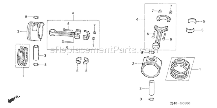 Page N Diagram and Parts List for GXV610 Type QAF - VIN# GJAC-1000001-1999999 Honda Engine