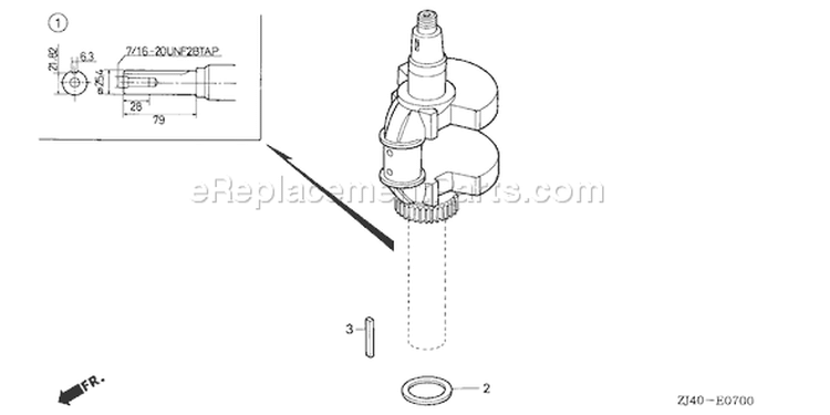 Page E Diagram and Parts List for GXV610 Type QAF - VIN# GJAC-1000001-1999999 Honda Engine
