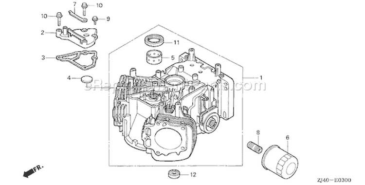 Page F Diagram and Parts List for GXV610 Type QAF - VIN# GJAC-1000001-1999999 Honda Engine