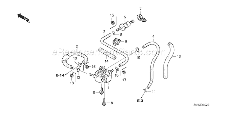 Page J Diagram and Parts List for GXV670R Type TAE2 - VIN# GJAHK-1000001 Honda Engine