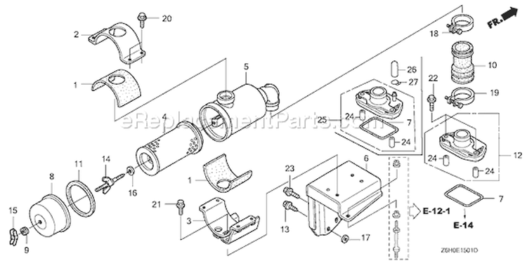 Page A Diagram and Parts List for GXV670R Type TAE2 - VIN# GJAHK-1000001 Honda Engine