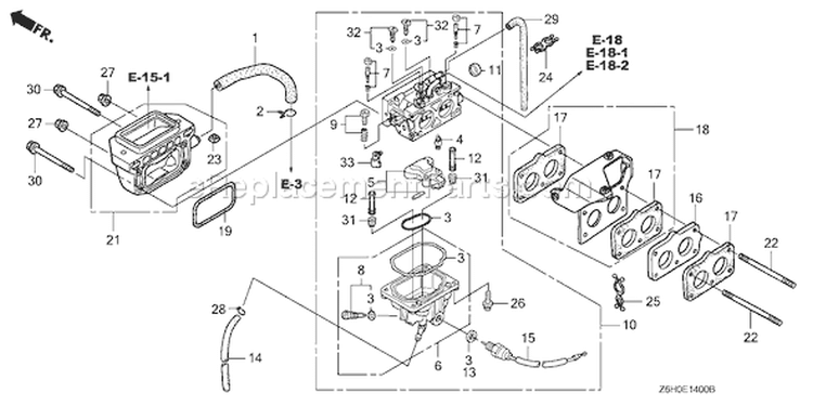Page C Diagram and Parts List for GXV670R Type TAE2 - VIN# GJAHK-1000001 Honda Engine