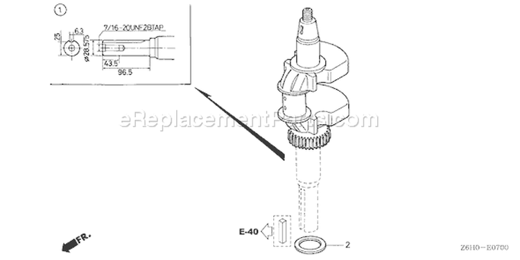 Page E Diagram and Parts List for GXV670R Type TAE2 - VIN# GJAHK-1000001 Honda Engine
