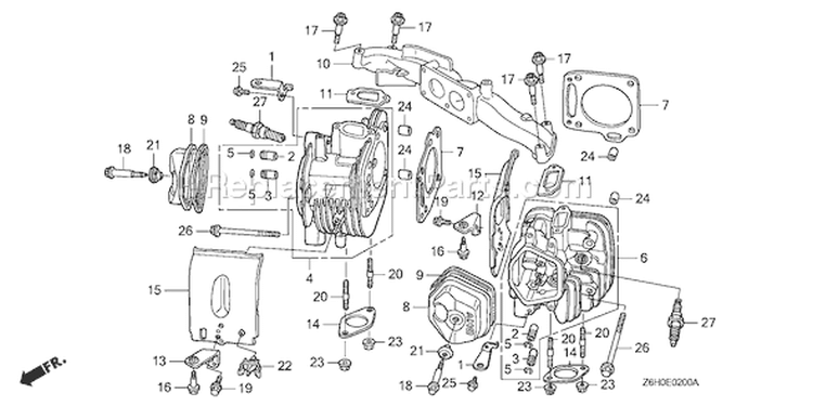 Page G Diagram and Parts List for GXV670R Type TAE2 - VIN# GJAHK-1000001 Honda Engine