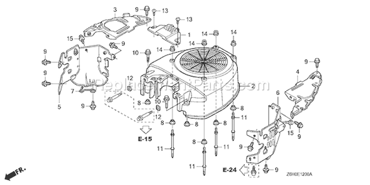 Page H Diagram and Parts List for GXV670U Type TAF4 - VIN# GJAHK-1000001 Honda Engine