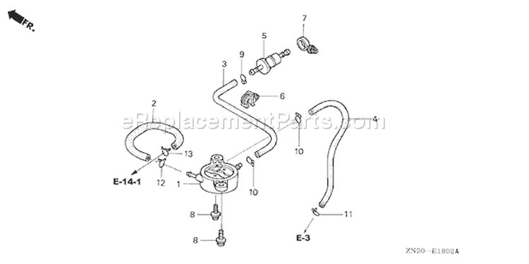 Page J Diagram and Parts List for GXV670 Type TAE2 - VIN# GJAH-1000001-1019999 Honda Engine