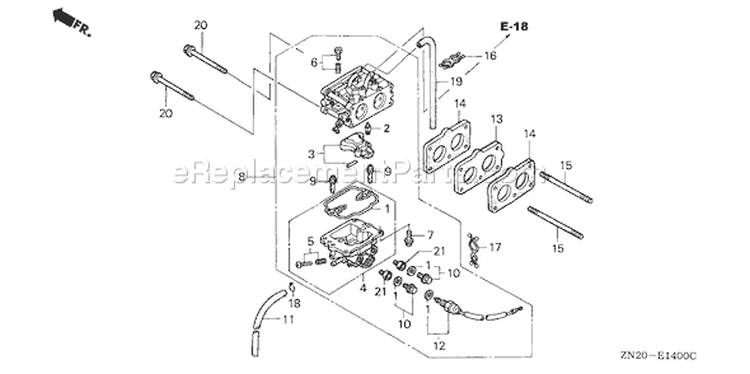 Page C Diagram and Parts List for GXV670 Type TAF - VIN# GJAH-1000001-1019999 Honda Engine