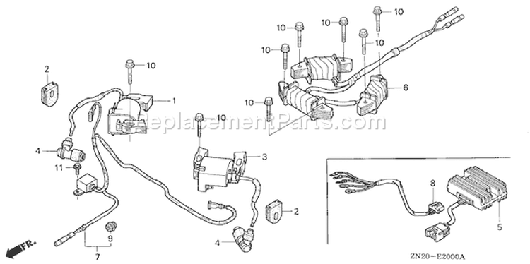 Page L Diagram and Parts List for GXV670 Type TAF - VIN# GJAH-1000001-1019999 Honda Engine