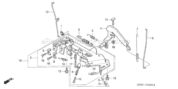 Page E Diagram and Parts List for GXV670 Type TAF - VIN# GJAH-1000001-1019999 Honda Engine