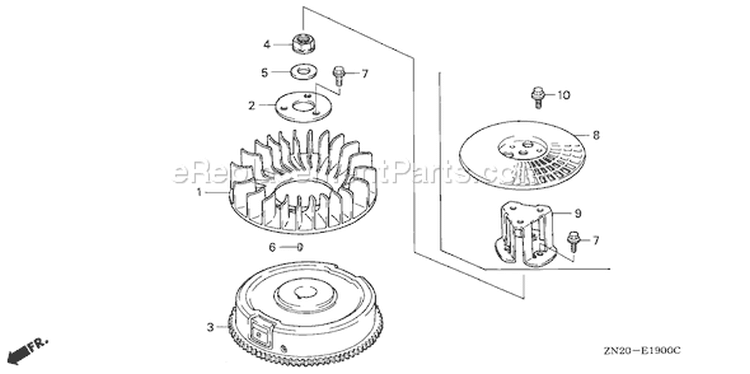 Page J Diagram and Parts List for GXV670 Type TAF - VIN# GJAH-1000001-1019999 Honda Engine