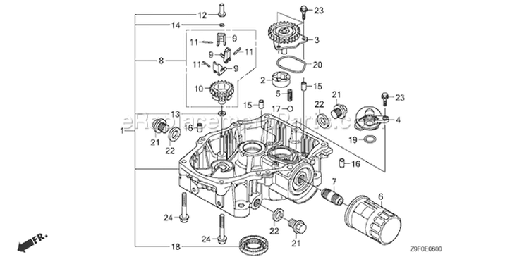 Page M Diagram and Parts List for GXV690R Type TAF3 - VIN# GJARK-1000001 Honda Engine