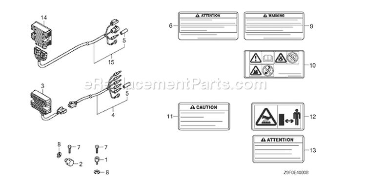 Page N Diagram and Parts List for GXV690R Type TAF3 - VIN# GJARK-1000001 Honda Engine
