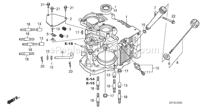 Page E Diagram and Parts List for GXV690R Type TAF3 - VIN# GJARK-1000001 Honda Engine