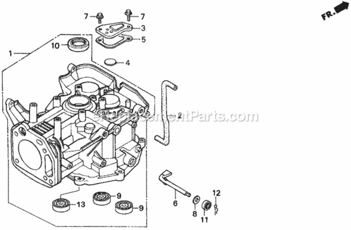 Cylinder Diagram and Parts List for H1011 Type SAVIN# MZAW-6000001 Honda Lawn Tractor