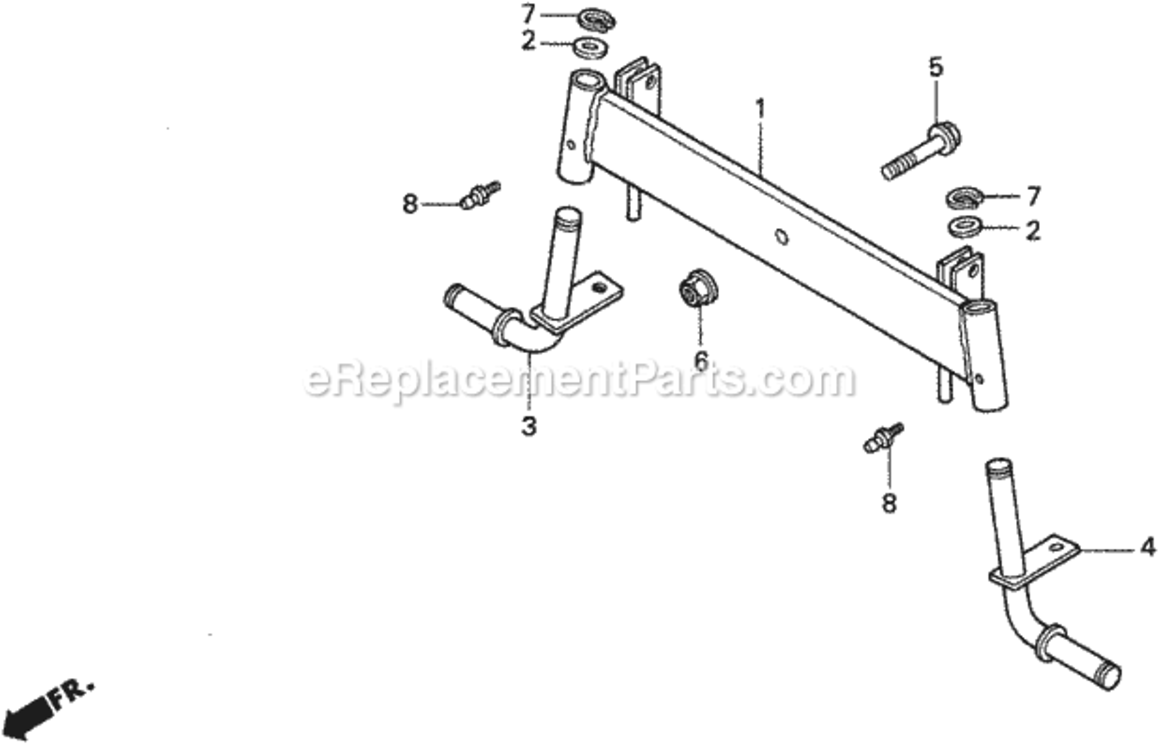 Front Axle Diagram and Parts List for H1011 Type SAVIN# MZAW-6000001 Honda Lawn Tractor