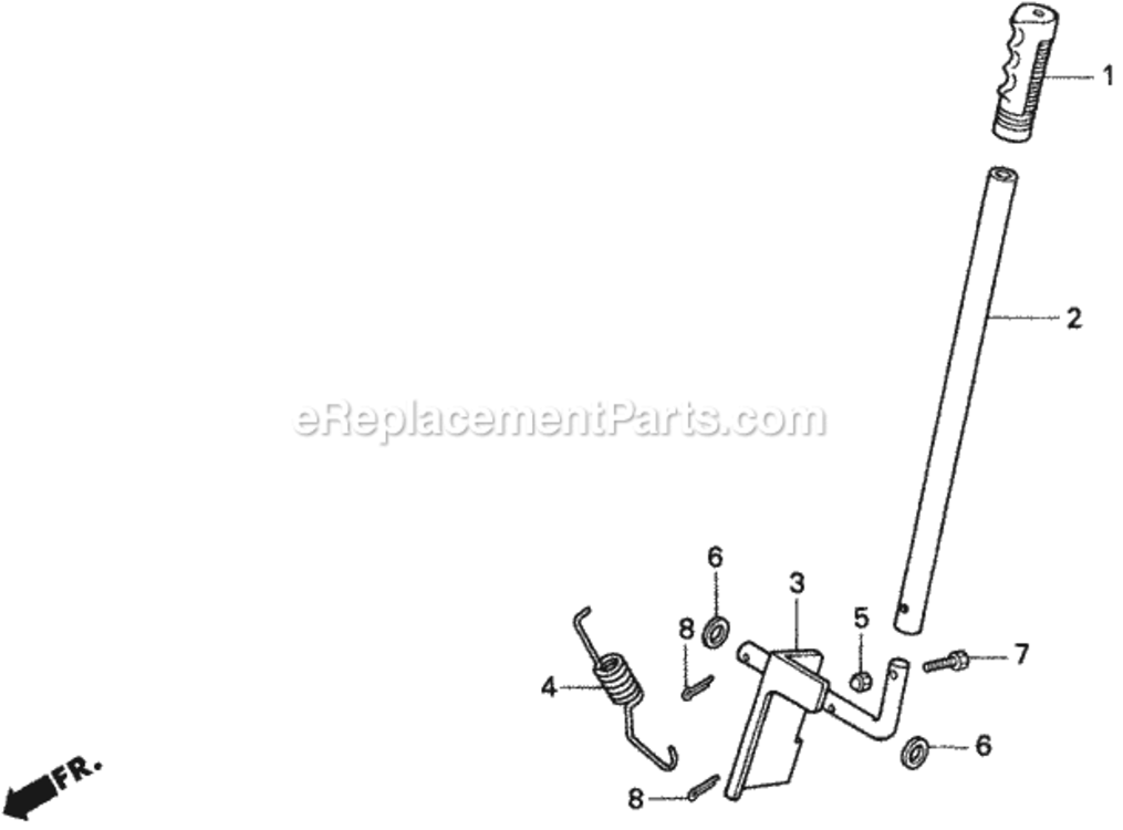 P.T.O. Clutch Lever Diagram and Parts List for H1011 Type SAVIN# MZAW-6000001 Honda Lawn Tractor