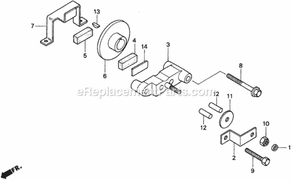 Brake Diagram and Parts List for H1011 Type SAVIN# MZAW-6000001 Honda Lawn Tractor
