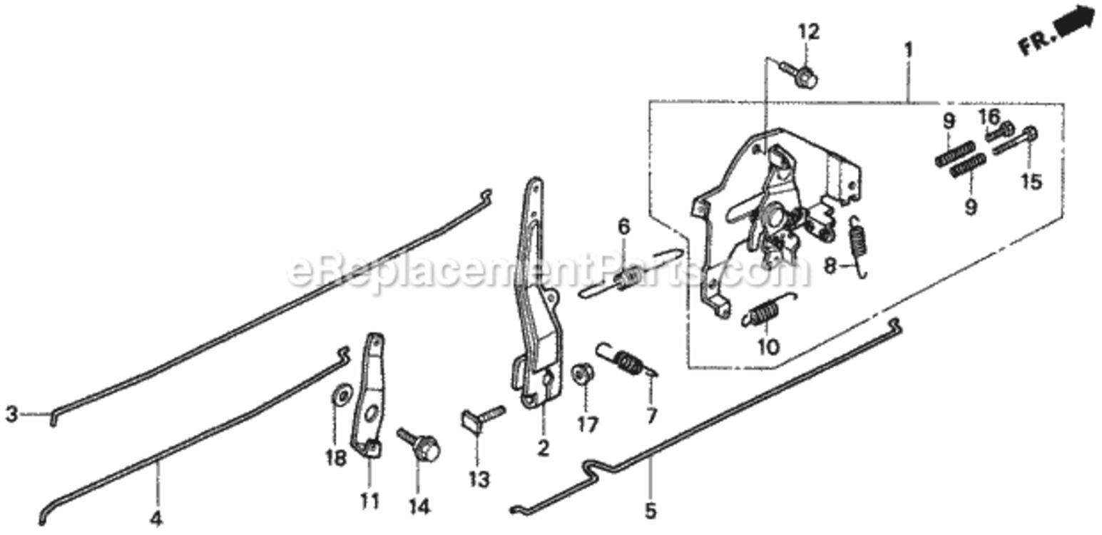 Control Diagram and Parts List for H1011 Type SAVIN# MZAW-6000001 Honda Lawn Tractor