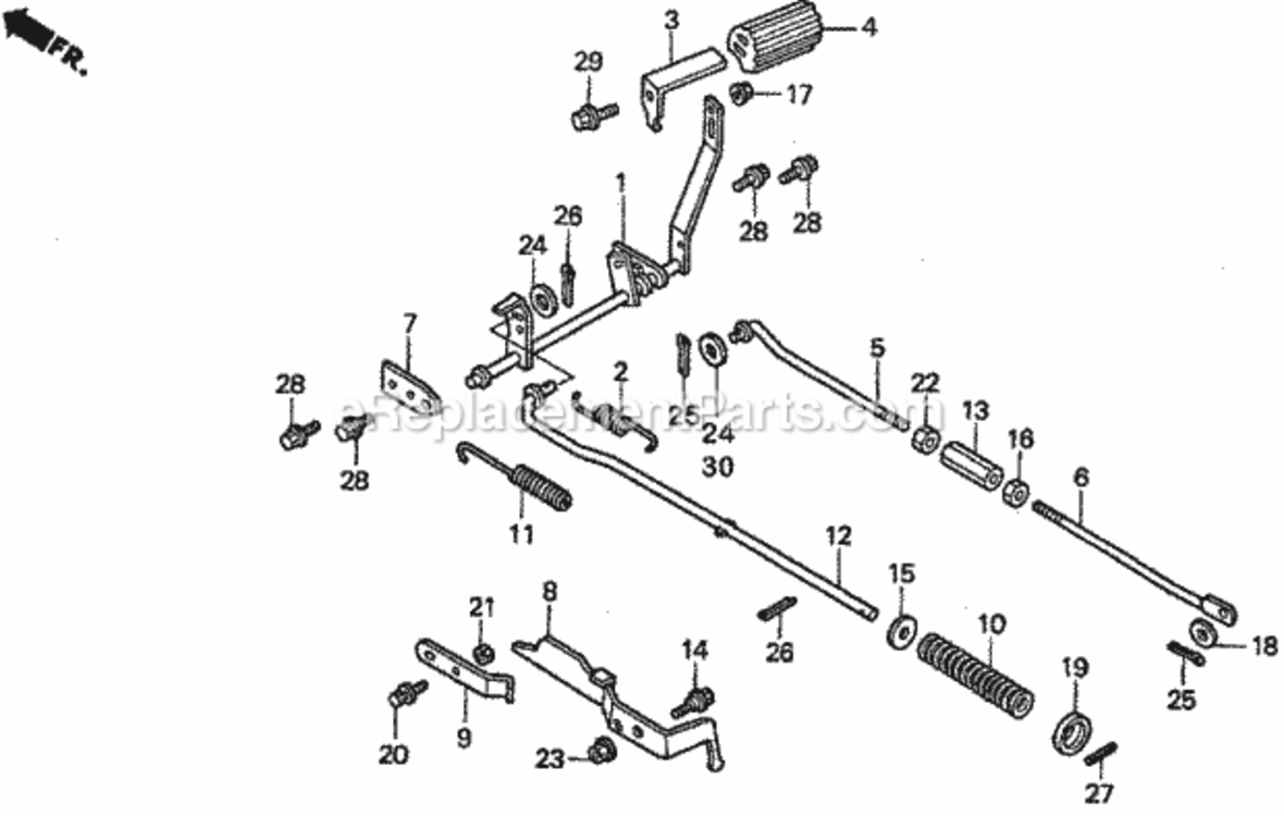 Pedal 2 Diagram and Parts List for H2013HK1 Type SDACVIN# MZBF-6100001 Honda Lawn Tractor
