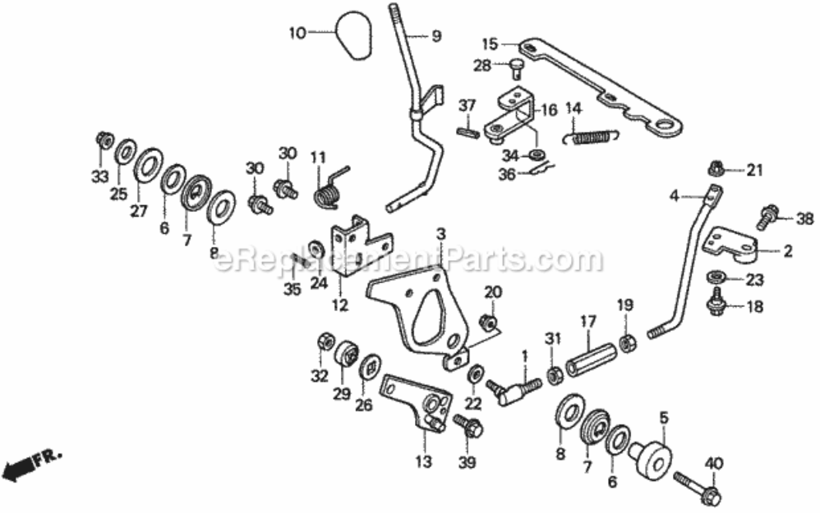 Change Lever 2 Diagram and Parts List for H2013HK1 Type SDACVIN# MZBF-6100001 Honda Lawn Tractor