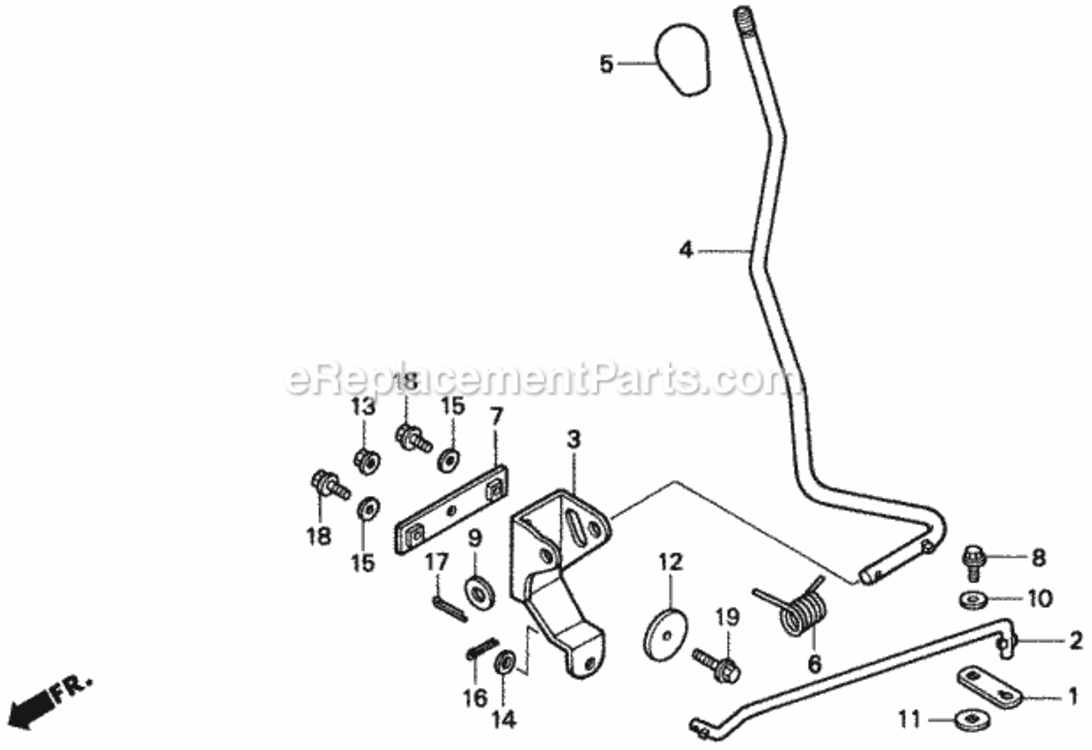 Change Lever 1 Diagram and Parts List for H2013K1 Type SACVIN# MZBF-6100001 Honda Lawn Tractor