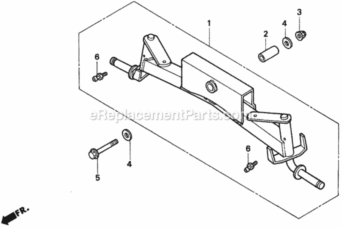 Front Axle Diagram and Parts List for H2013K1 Type SDACVIN# MZBF-6100001 Honda Lawn Tractor