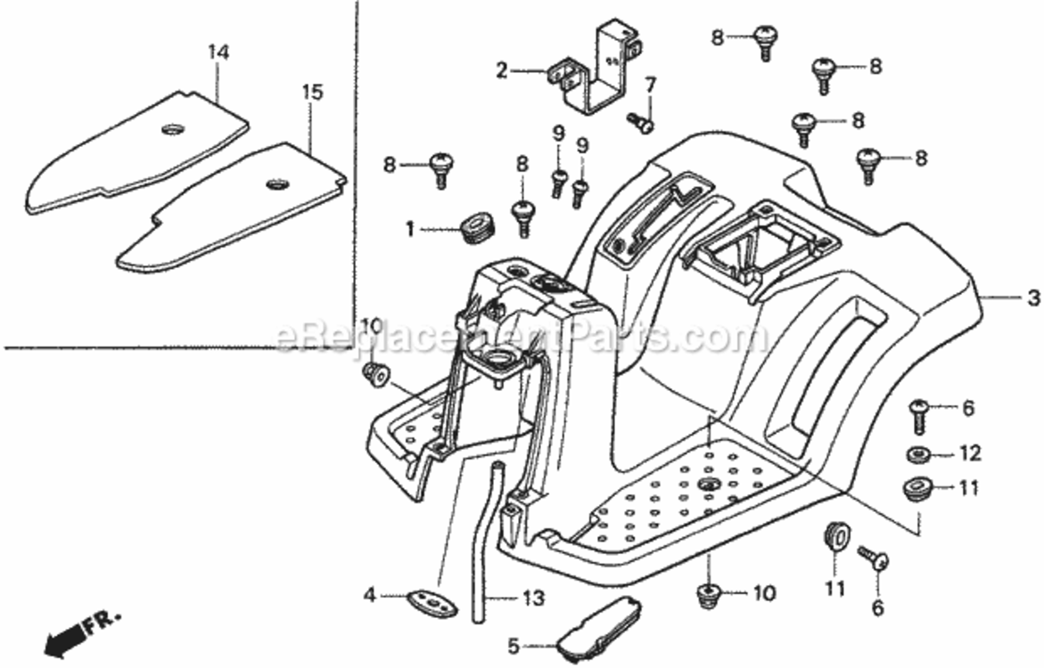 Platform Diagram and Parts List for H2013K1 Type SDACVIN# MZBF-6100001 Honda Lawn Tractor
