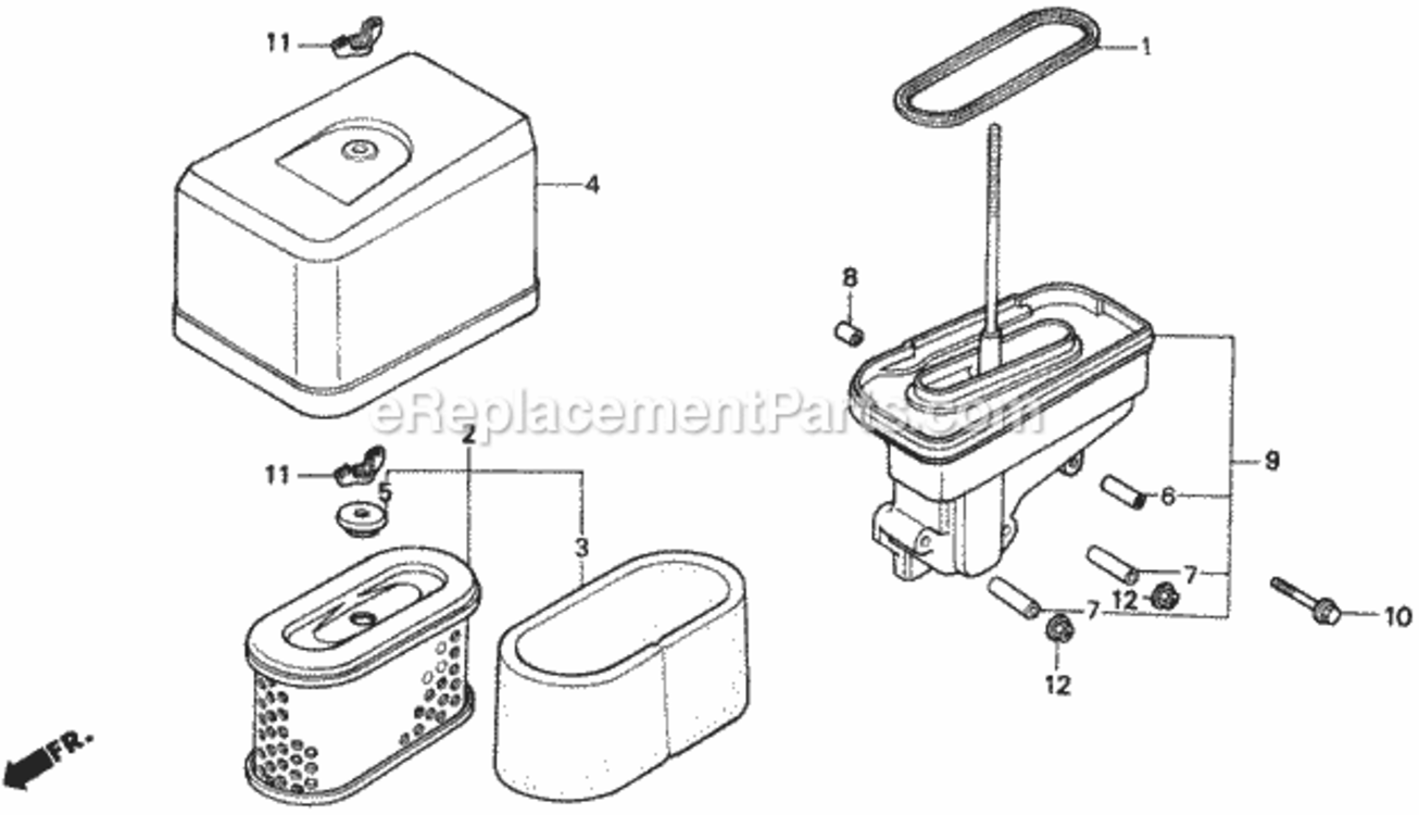 Air Cleaner 1 Diagram and Parts List for H2013 Type SACVIN# MZBF-6000001 Honda Lawn Tractor