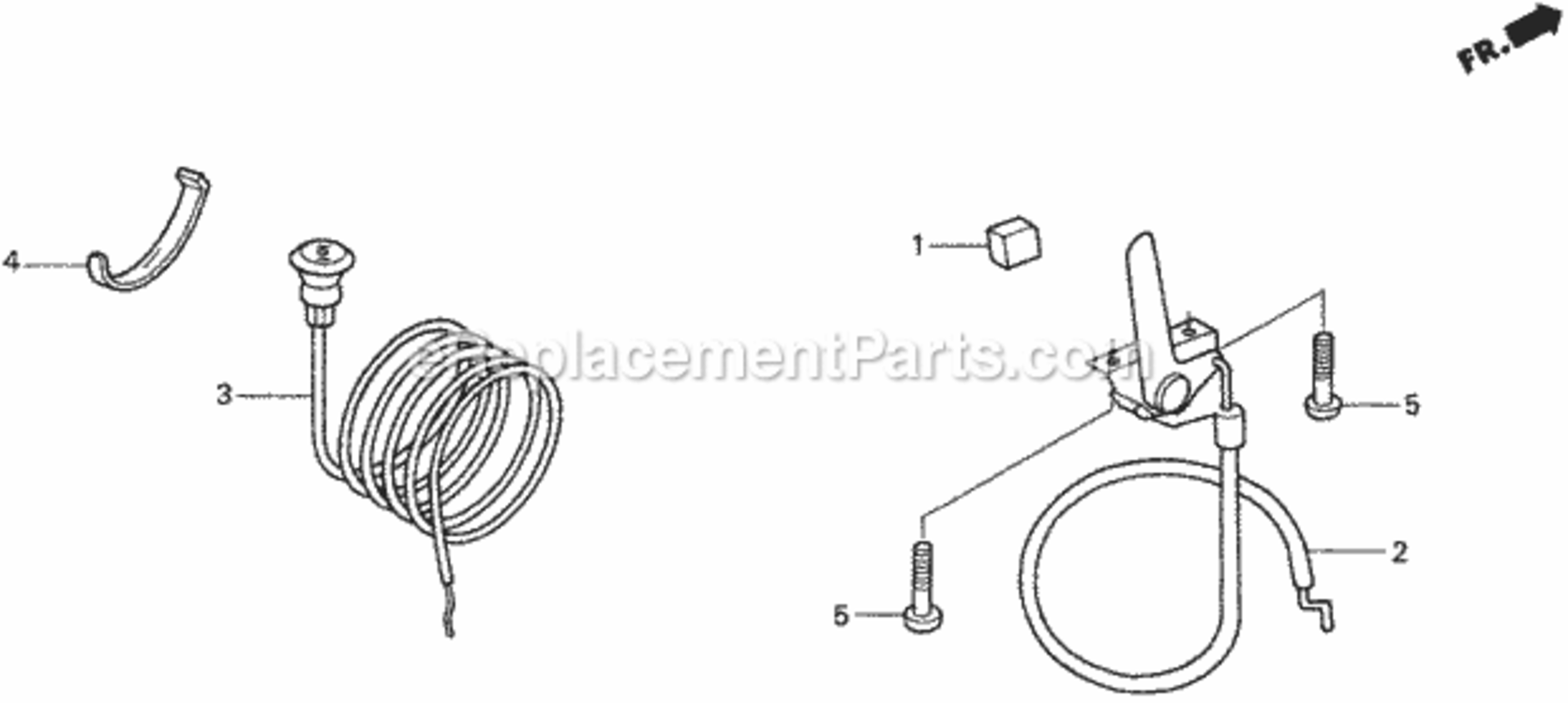 Throttle Lever Diagram and Parts List for HA4120 Type H48AVIN# MZCJ-6000001 Honda Lawn Tractor