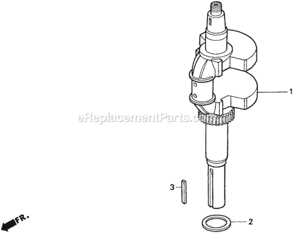 Crankshaft Diagram and Parts List for HA4120 Type H48AVIN# MZCJ-6000001 Honda Lawn Tractor