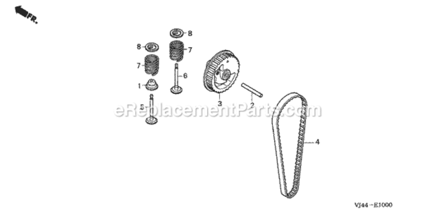 Cam Pulley Diagram and Parts List for HHT25S Type LTAVIN# HAFA-1000001 to HAFA-9999999 Honda Trimmer