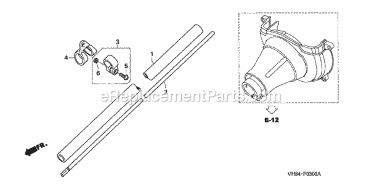 Frame Pipe Diagram and Parts List for HHT31S Type LTAVIN# HADA-1000001 to HADA-9999999 Honda Trimmer