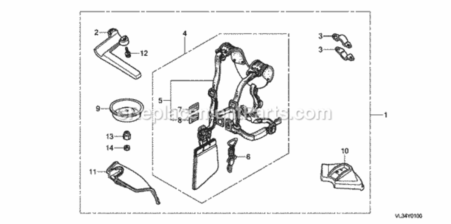 Barrier Kit Diagram and Parts List for HHT35S Type LTATVIN# HAGA-1000001 Honda Trimmer