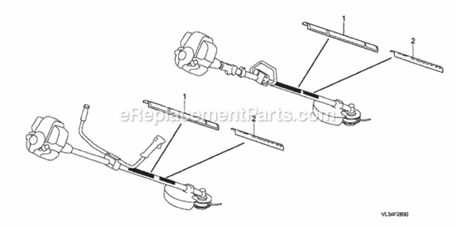 Labels 2 Diagram and Parts List for HHT35S Type UKATVIN# HAHA-1000001 Honda Trimmer