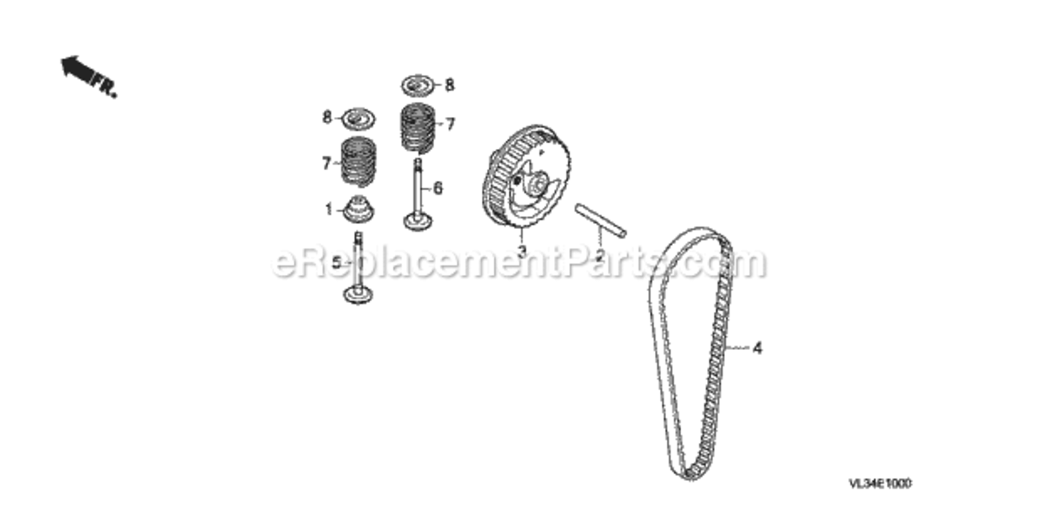 Cam Pulley Diagram and Parts List for HHT35S Type UKATVIN# HAHA-1000001 Honda Trimmer