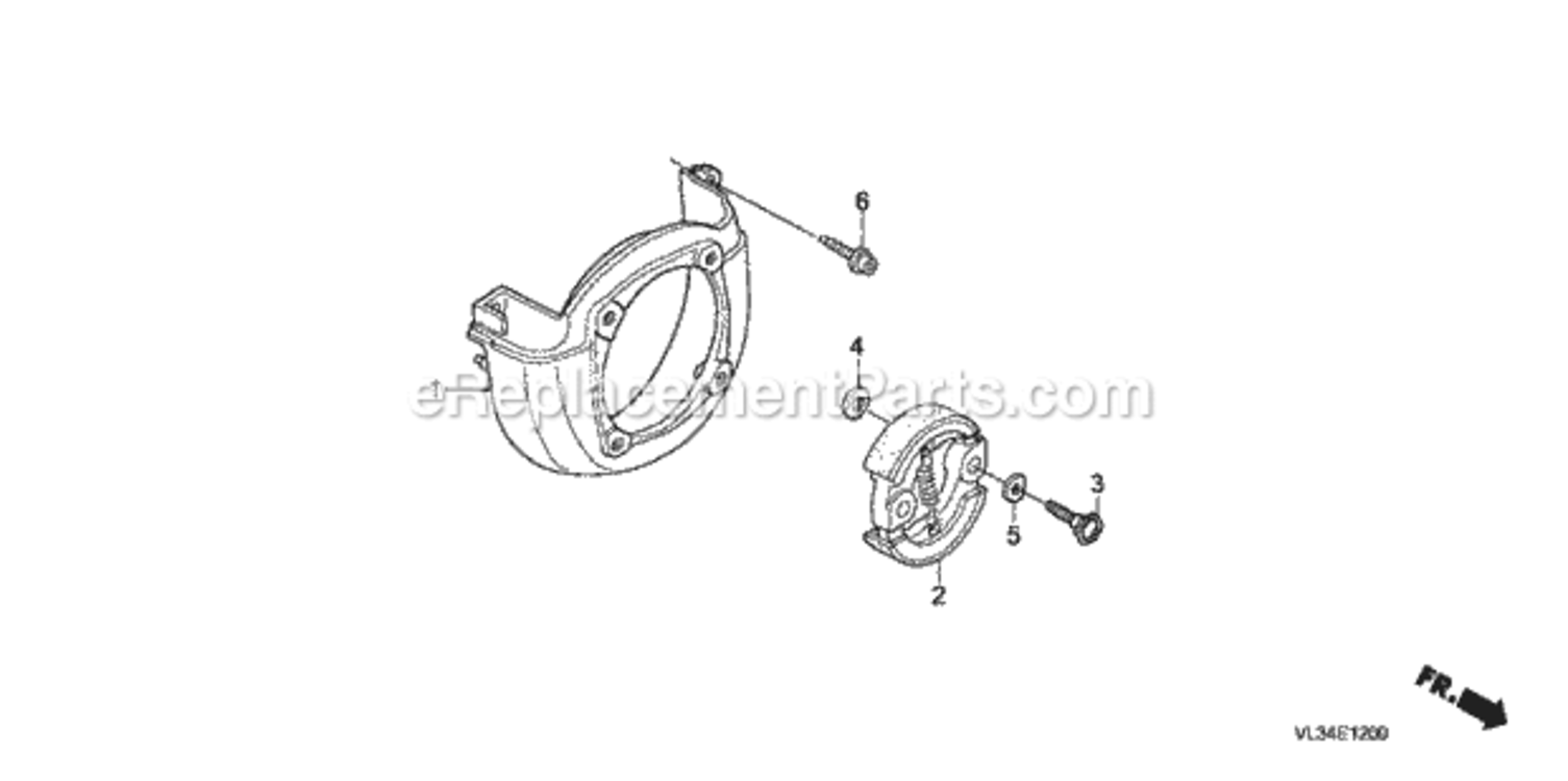 Fan Cover + Clutch Diagram and Parts List for HHT35S Type UKATVIN# HAHA-1000001 Honda Trimmer