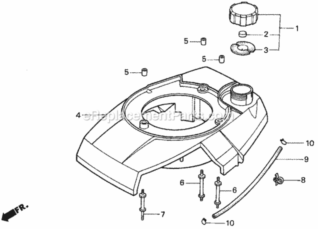 Fan Cover Diagram and Parts List for HR173 Type PDAVIN# MA2R-6000001 Honda Lawn Mower