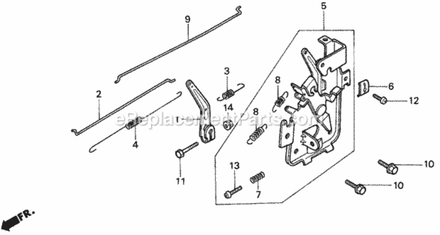 Governor Arm --2490348 Diagram and Parts List for HR173 Type PDAVIN# MA2R-6000001 Honda Lawn Mower