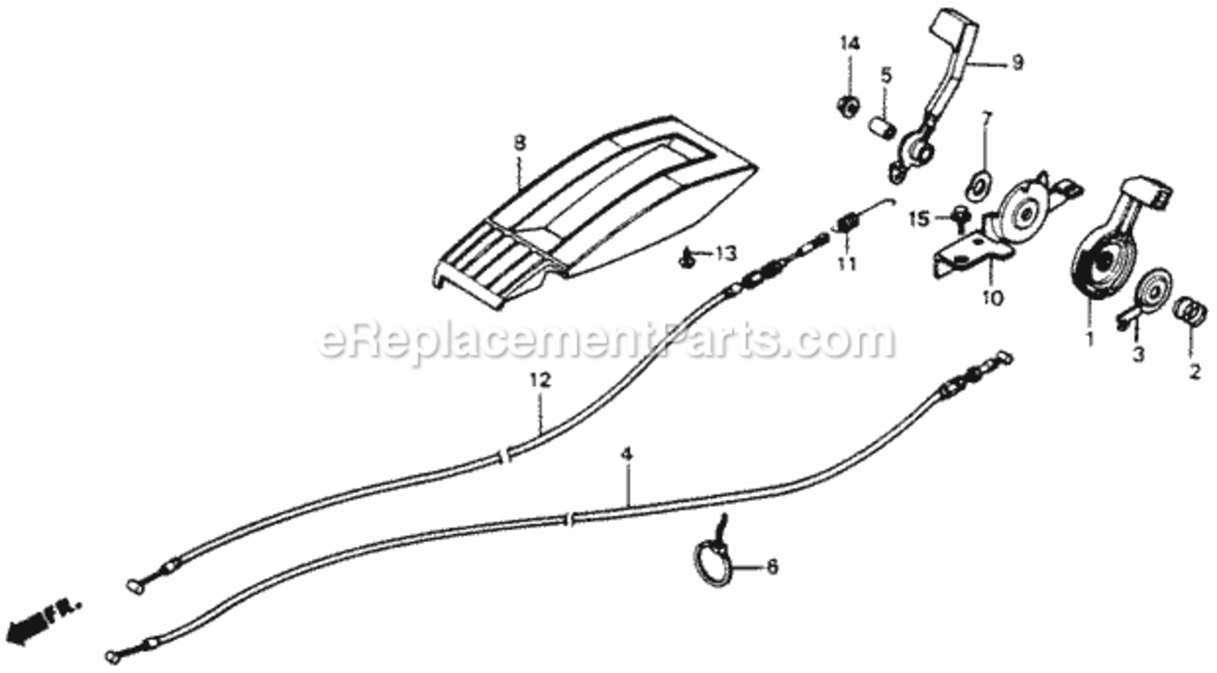 Throttle Lever 2 Diagram and Parts List for HR214 Type SMA#2VIN# HR214-6235981 Honda Lawn Mower