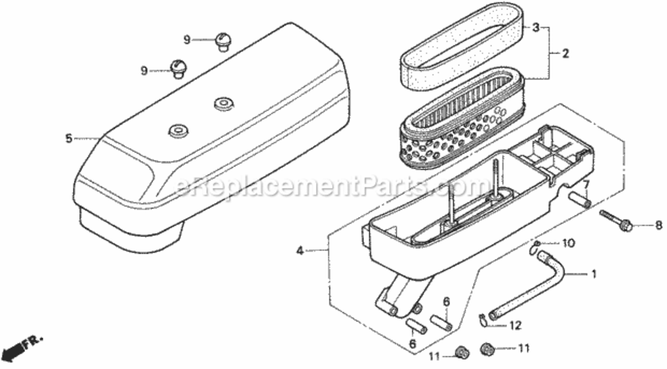 Air Cleaner 1 Diagram and Parts List for HR215 Type HXAVIN# MZAM-6000001 Honda Lawn Mower