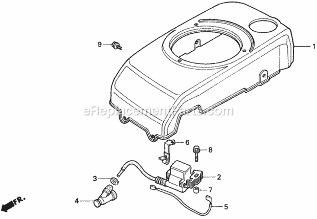 Fan Cover 1 Diagram and Parts List for HR215 Type HXAVIN# MZAM-6000001 Honda Lawn Mower