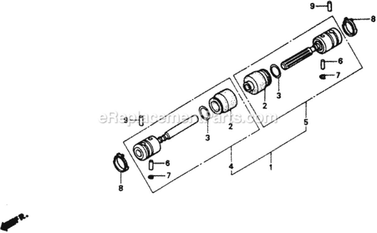 Joint Diagram and Parts List for HR216 Type SXA#VIN# MACR-6000001 Honda Lawn Mower
