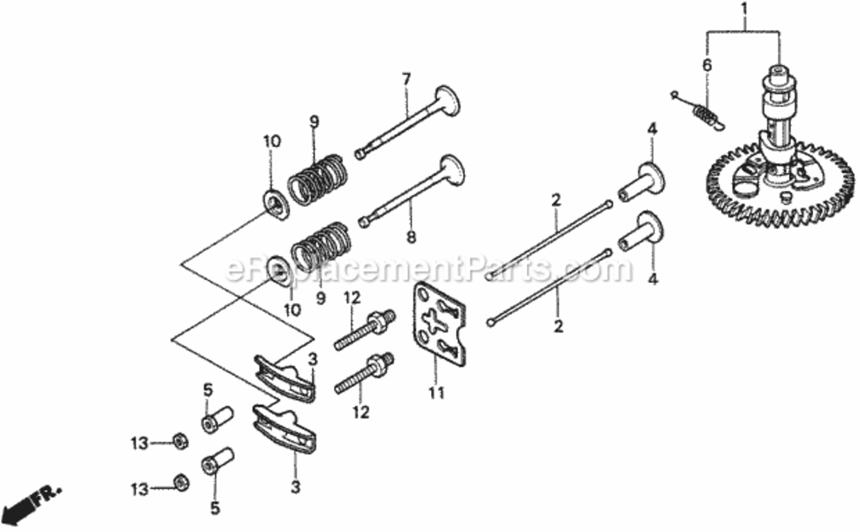 Camshaft Diagram and Parts List for HRA216 Type SXAVIN# MACR-5000001 Honda Lawn Mower