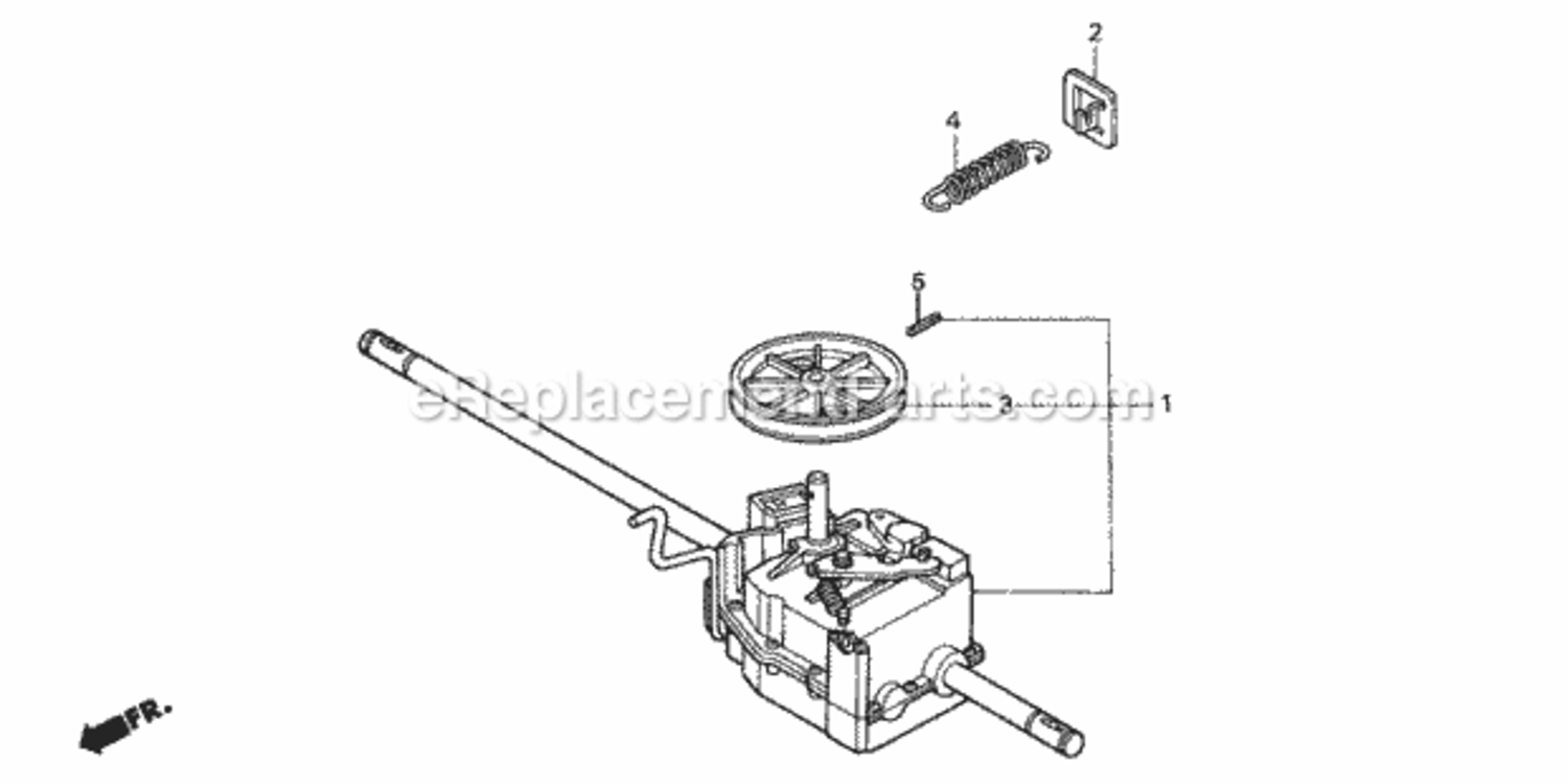 Transmission Diagram and Parts List for HRB216 Type TDAAVIN# MAAA-1000001 Honda Lawn Mower