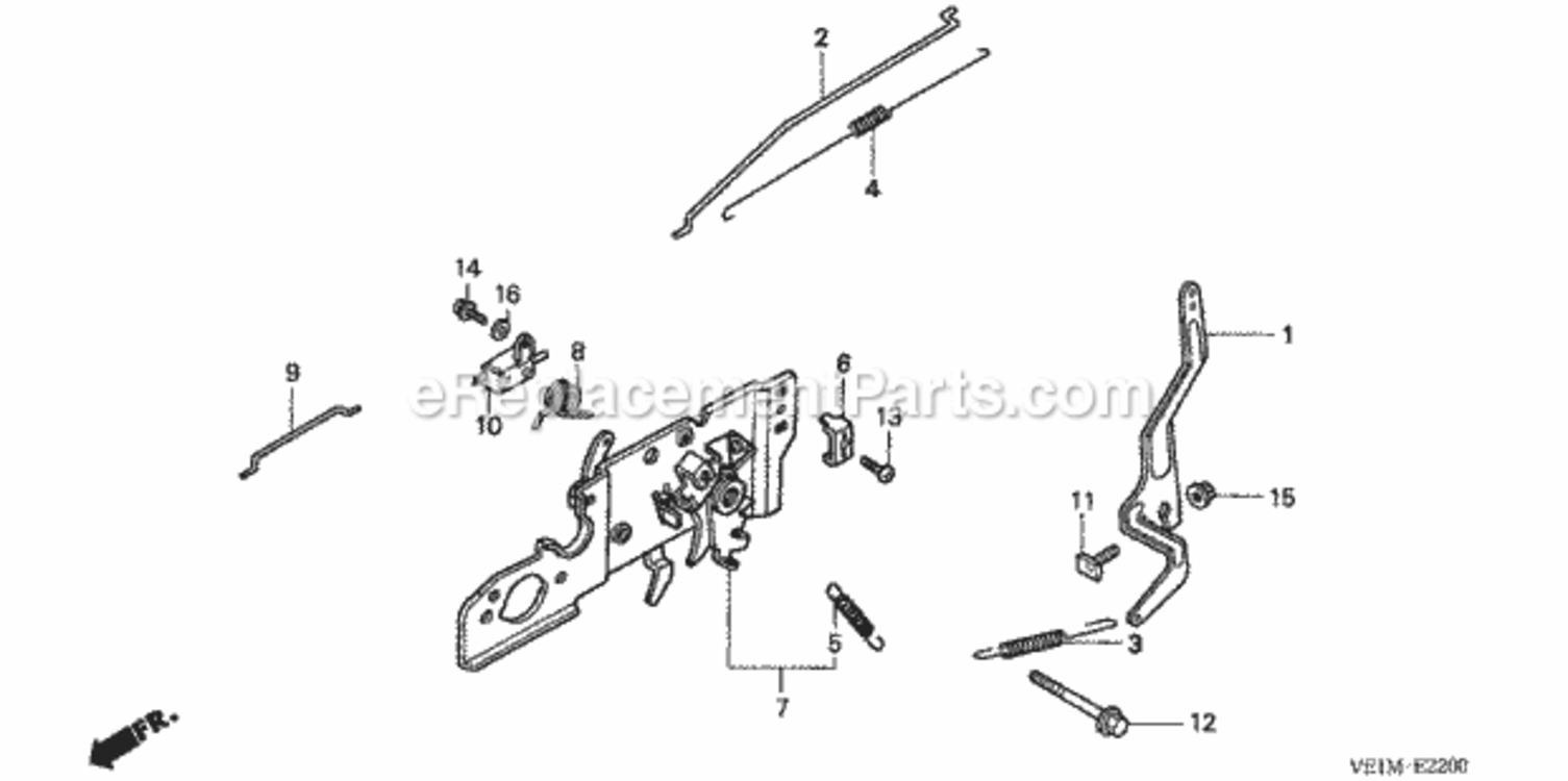 Control Diagram and Parts List for HRB216 Type TXAAVIN# MAAA-1000001 Honda Lawn Mower