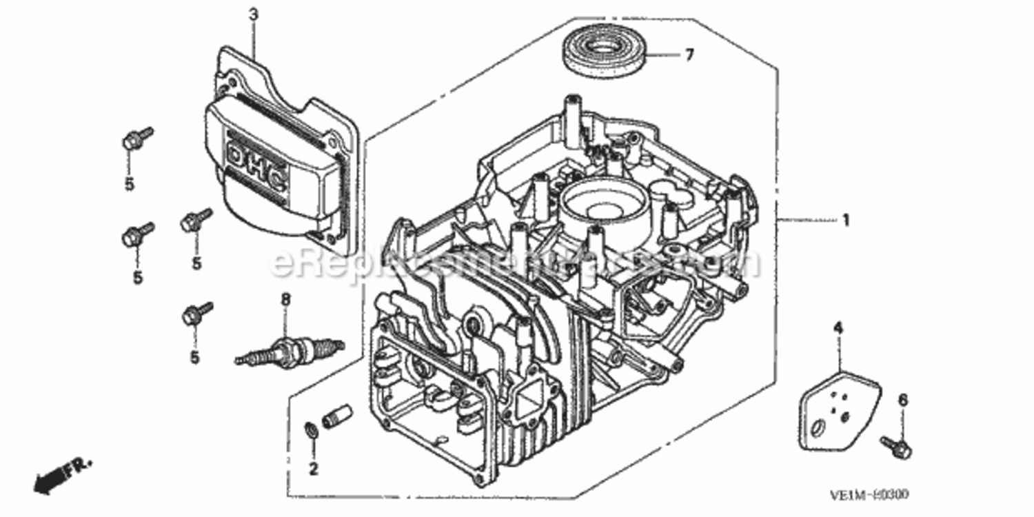 Cylinder Diagram and Parts List for HRB216 Type TXAAVIN# MAAA-1000001 Honda Lawn Mower